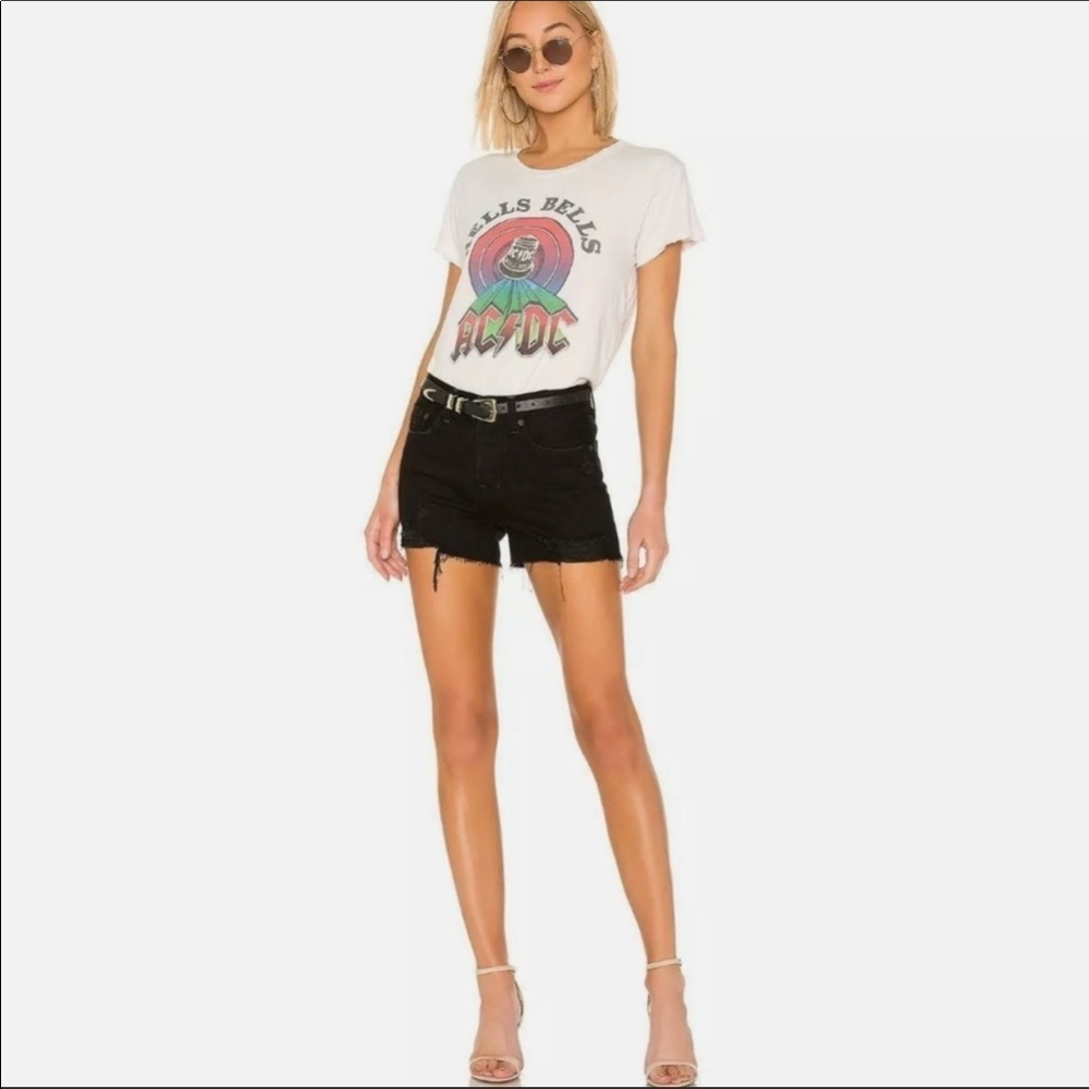 Free People Sofia Cut off Distressed Denim Shorts in Black Size‎ 24